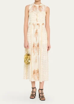 Ulla JohnsonAdria Mini Pleated Wave Metallic Snake-Print Crossbody Bag