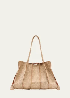 Ulla JohnsonAdria Wavy Croc-Embossed Leather Tote Bag