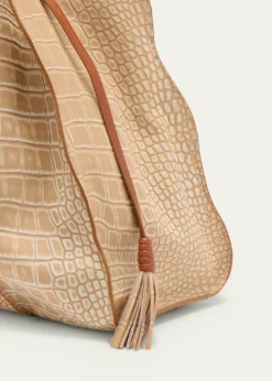 Ulla JohnsonAdria Wavy Croc-Embossed Leather Tote Bag