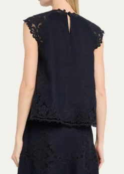 Ulla JohnsonAmelie Embroidered Linen-Blend Top