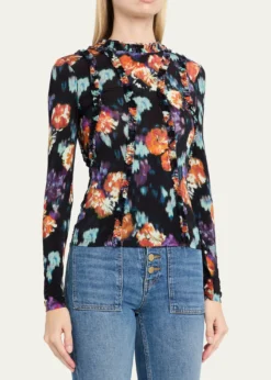 Ulla JohnsonClover Long-Sleeve Jersey Top