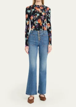 Ulla JohnsonClover Long-Sleeve Jersey Top