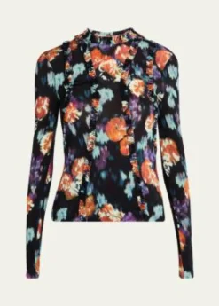 Ulla JohnsonClover Long-Sleeve Jersey Top