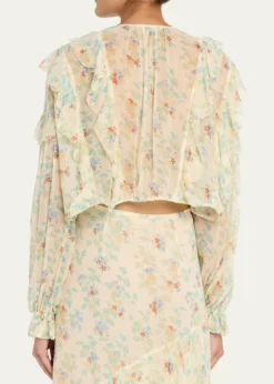Ulla JohnsonDelfina Long-Sleeve Silk Chiffon Blouse