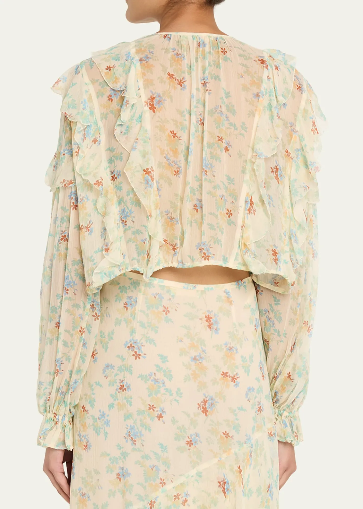 Ulla JohnsonDelfina Long-Sleeve Silk Chiffon Blouse