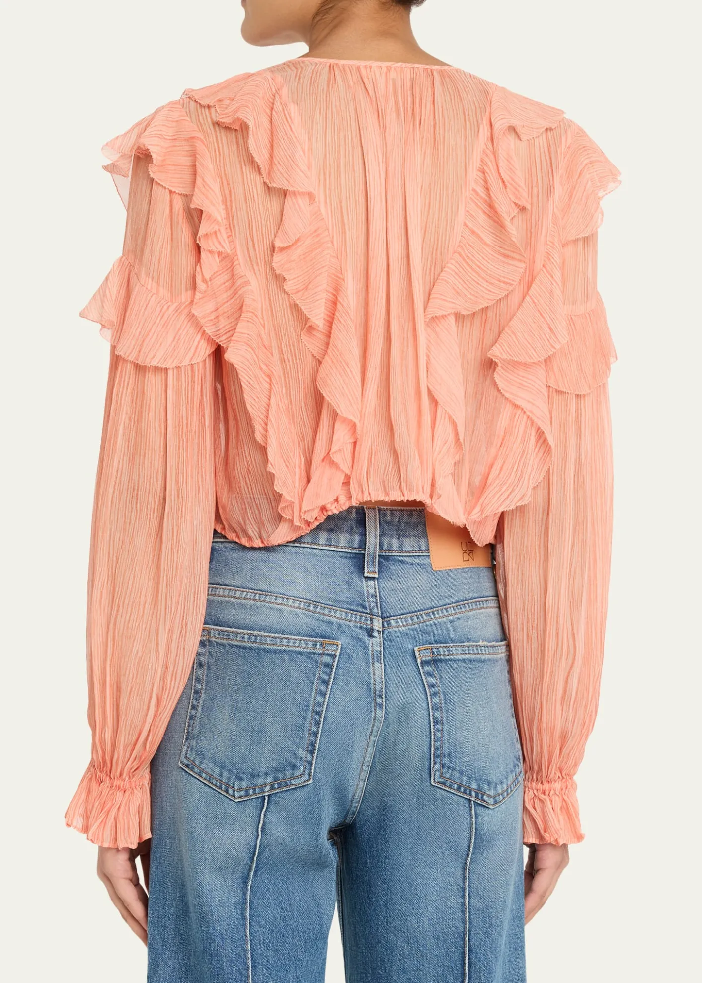 Ulla JohnsonDelfina Long-Sleeve Silk Chiffon Blouse