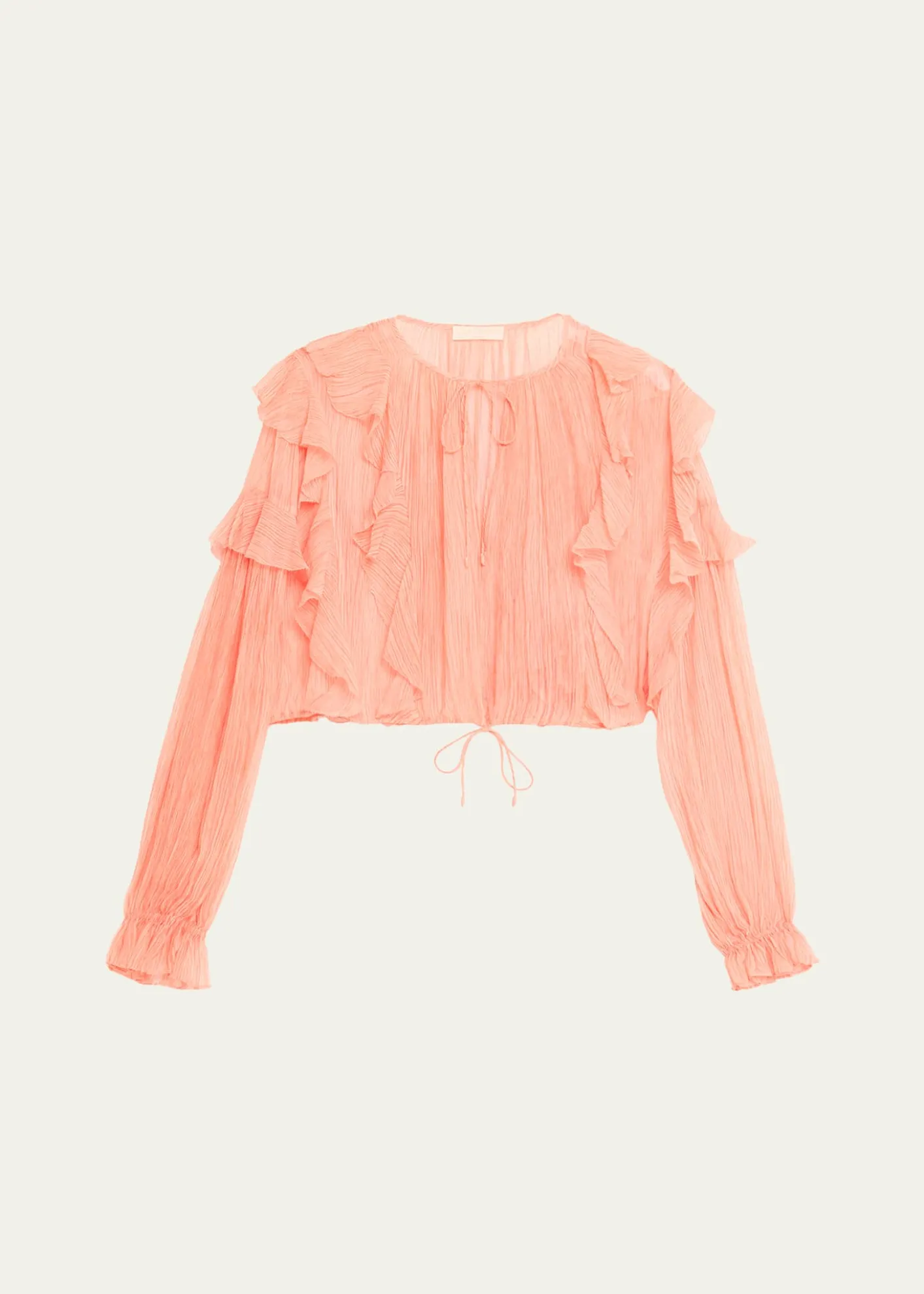 Ulla JohnsonDelfina Long-Sleeve Silk Chiffon Blouse