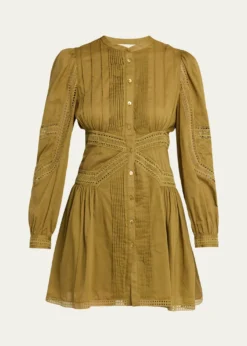 Ulla JohnsonElysia Embroidered Cotton Mini Dress