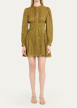 Ulla JohnsonElysia Embroidered Cotton Mini Dress