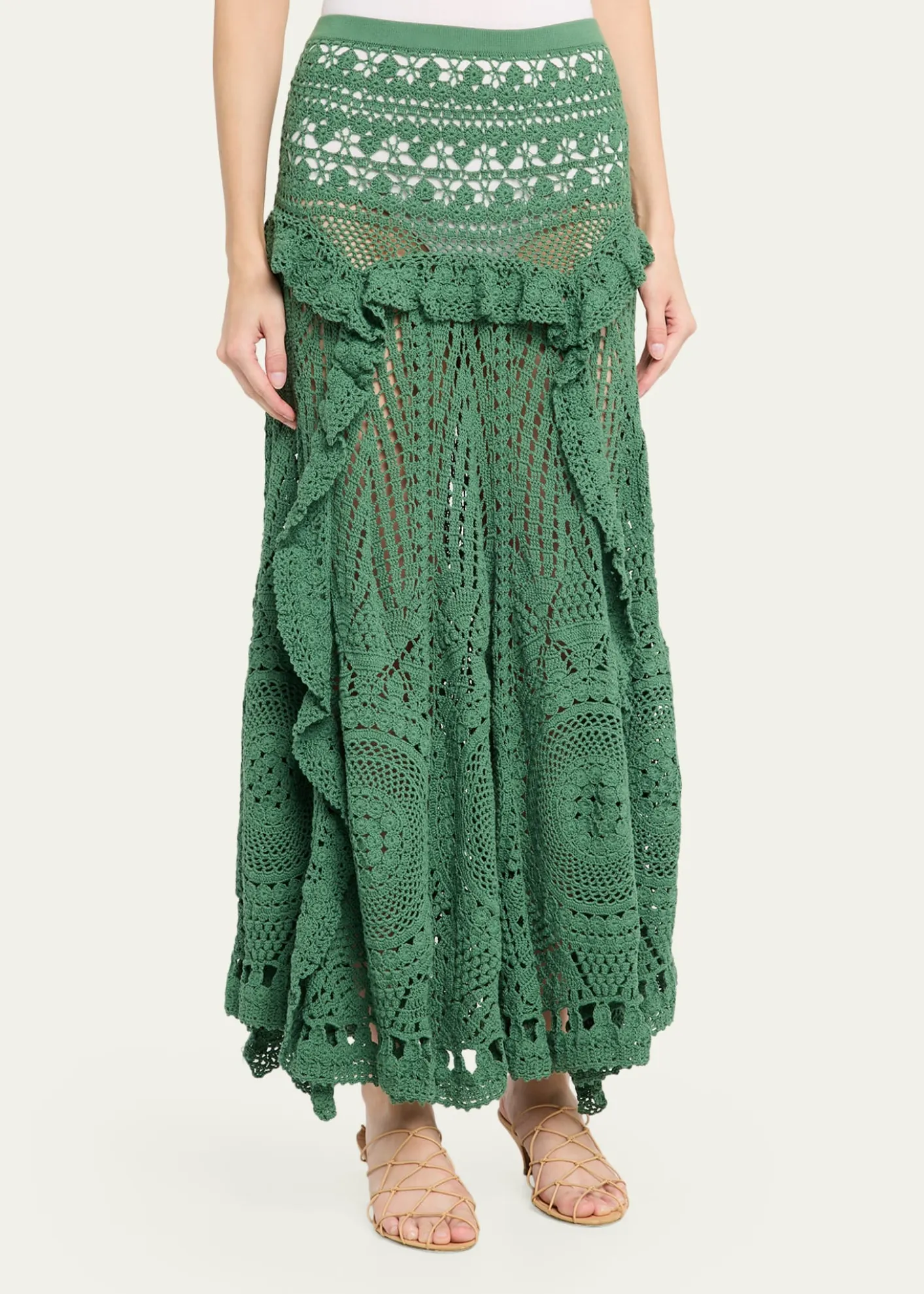 Ulla JohnsonFlorette Crochet Maxi Skirt