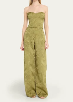 Ulla JohnsonHeleen Satin Strapless Crop Top