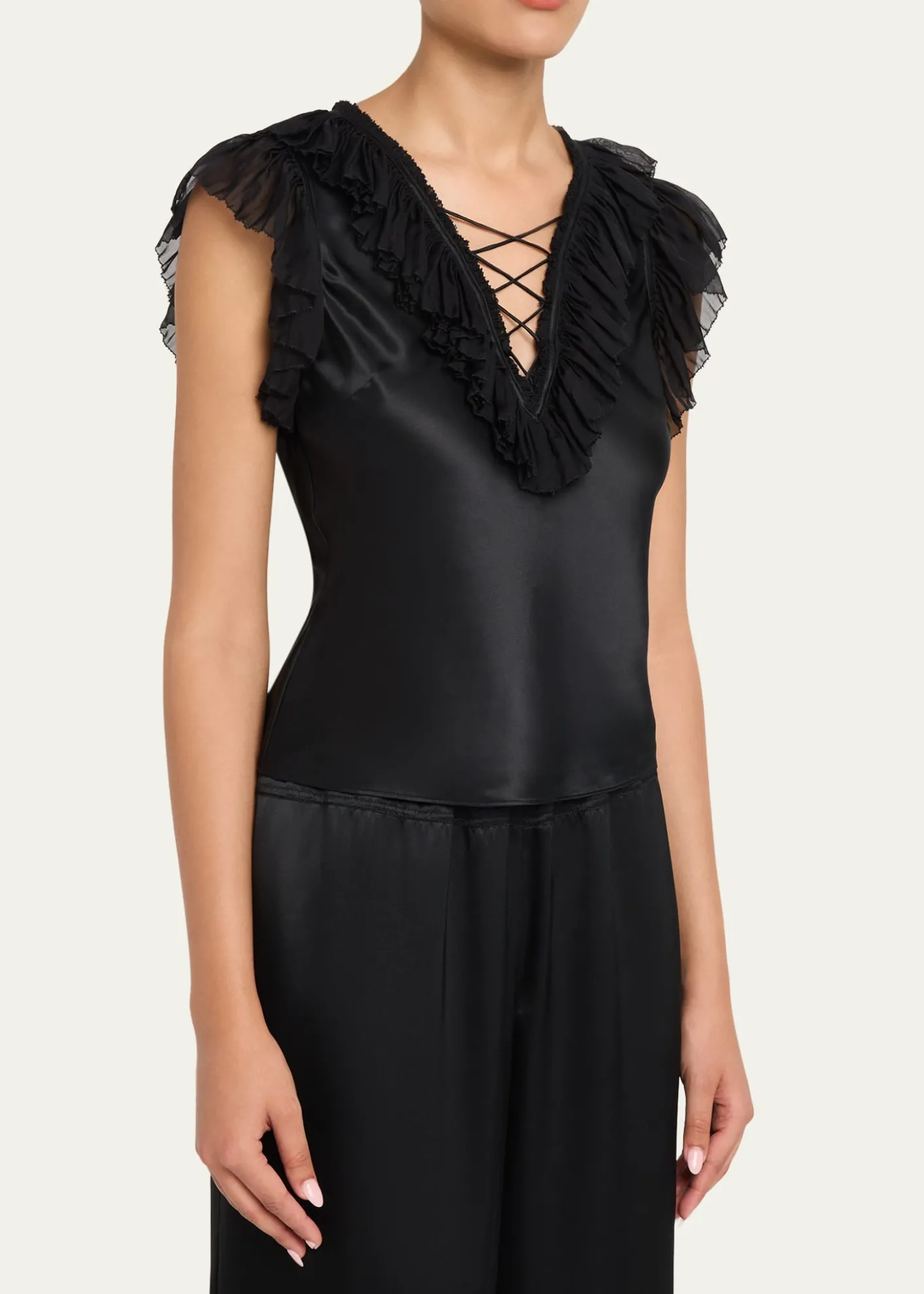 Ulla JohnsonIlyana Silk Ruffle Blouse