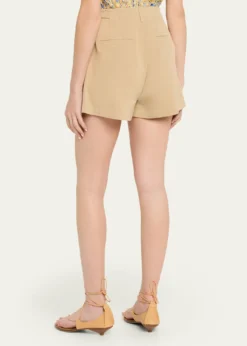 Ulla JohnsonKira Pleated Cotton Shorts