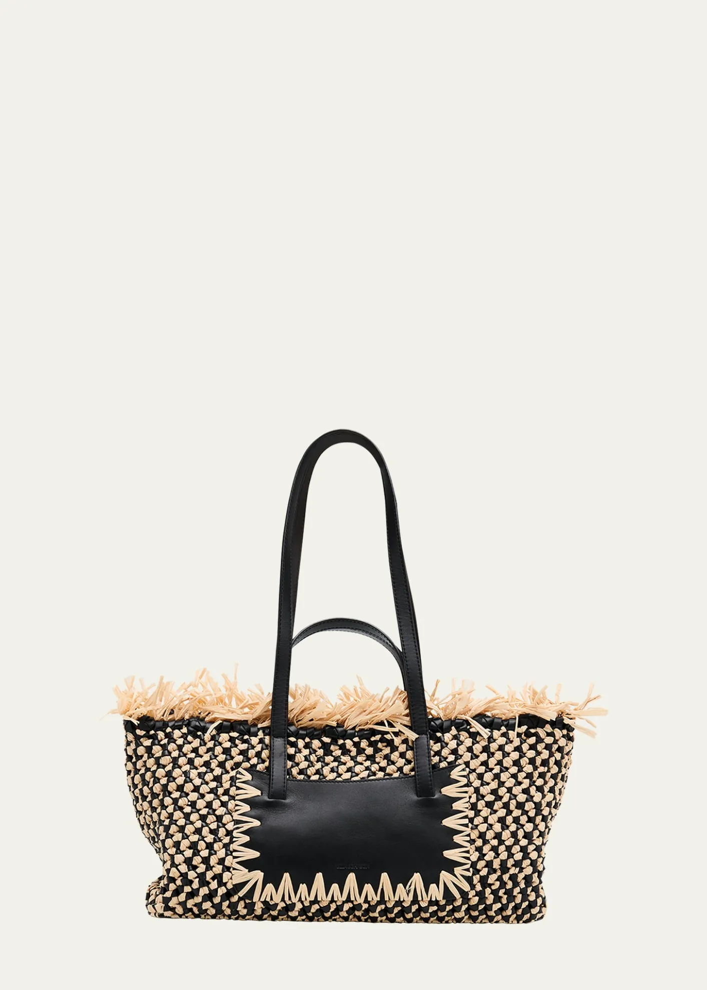 Ulla JohnsonLali Small Fringed Woven Raffia Tote Bag