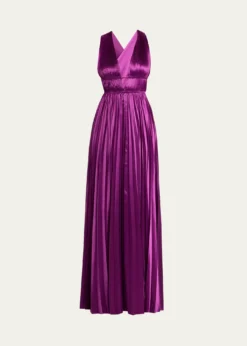 Ulla JohnsonLena Pleated Satin Gown