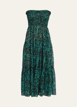 Ulla JohnsonLucca Smocked Strapless Midi Dress