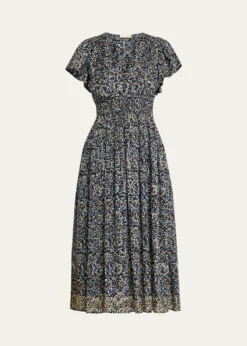 Ulla JohnsonLyria Printed Cotton Midi Dress