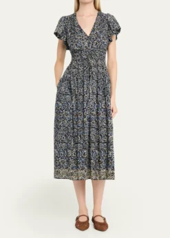 Ulla JohnsonLyria Printed Cotton Midi Dress