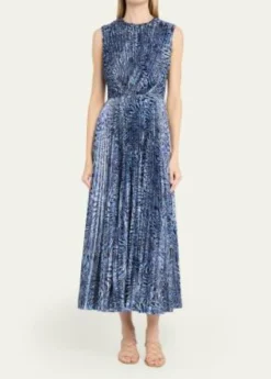 Ulla JohnsonMalin Pleated Satin Midi Dress