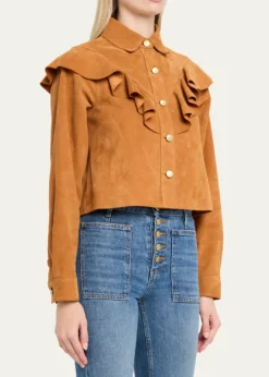 Ulla JohnsonMatilde Ruffle Suede Jacket