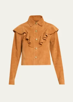 Ulla JohnsonMatilde Ruffle Suede Jacket