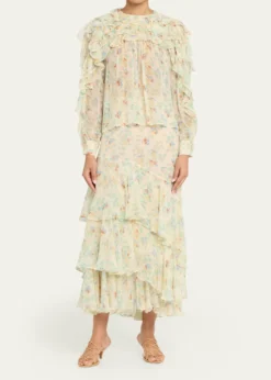 Ulla JohnsonMeadow Silk Midi Skirt
