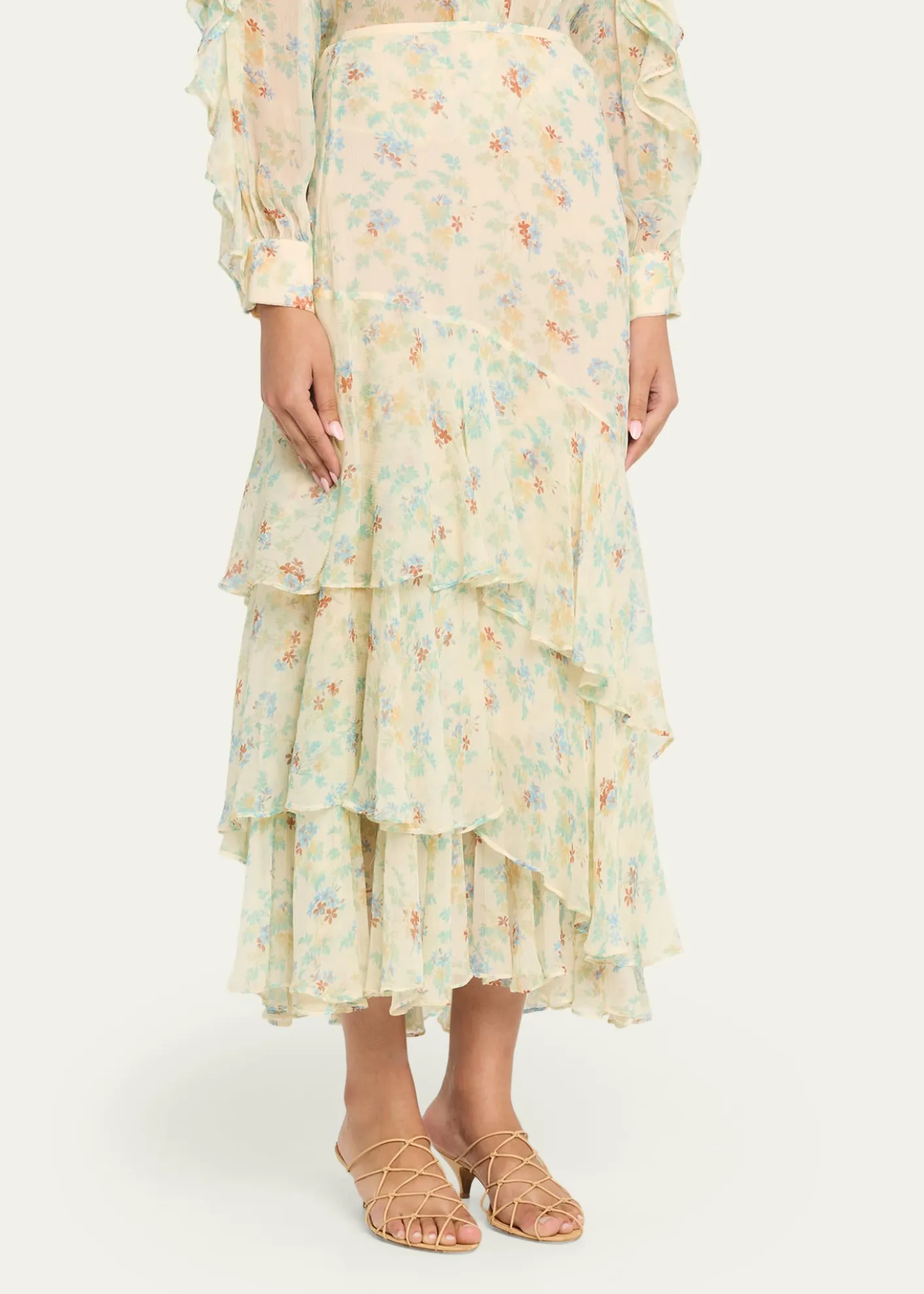 Ulla JohnsonMeadow Silk Midi Skirt