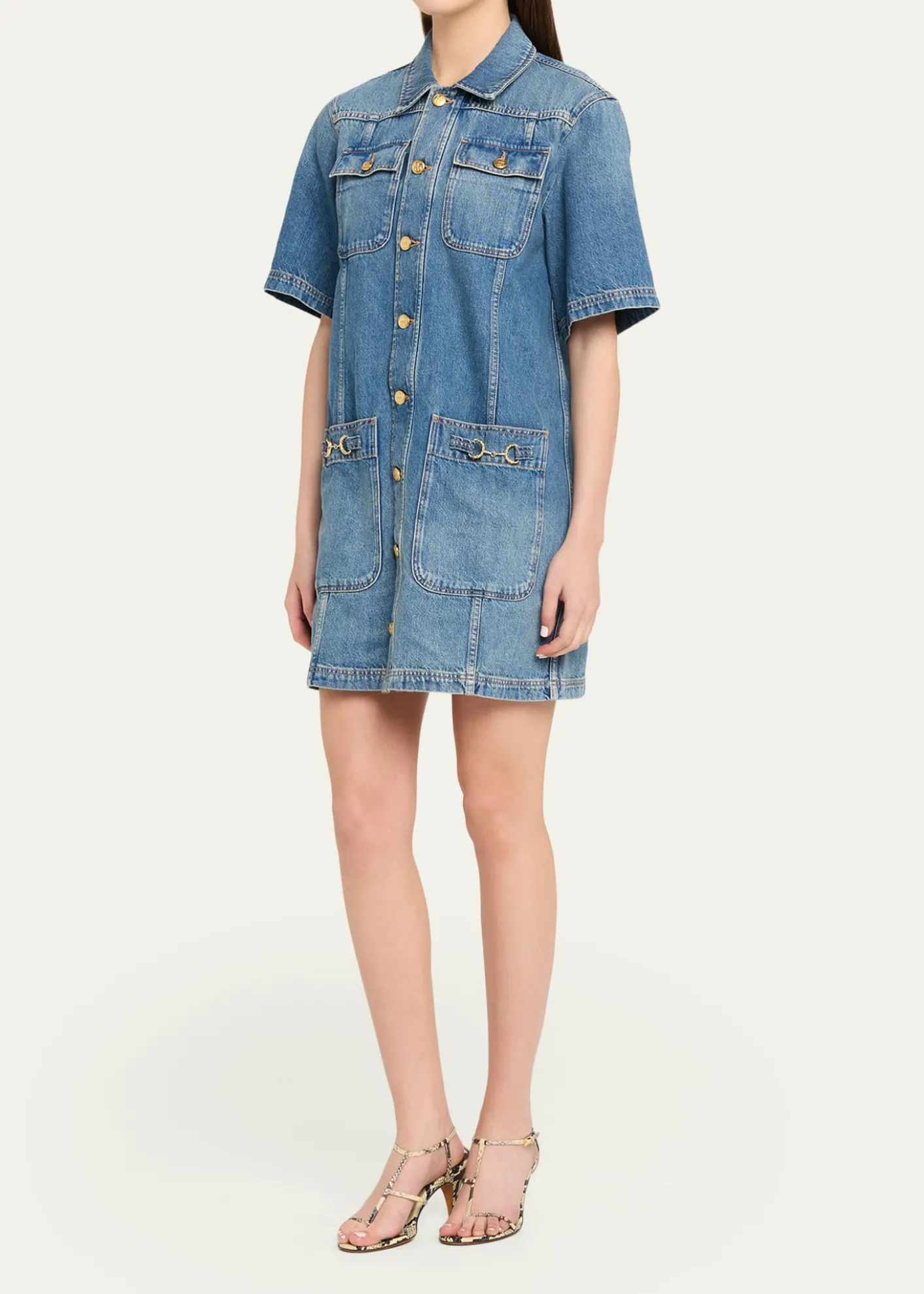 Ulla JohnsonPainters Denim Mini Shirtdress