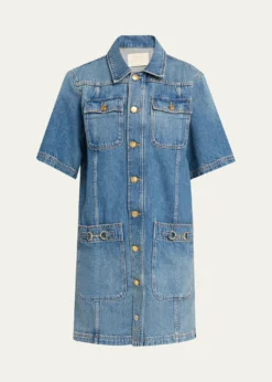 Ulla JohnsonPainters Denim Mini Shirtdress