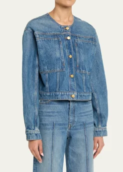 Ulla JohnsonThe Brair Denim Collarless Jacket