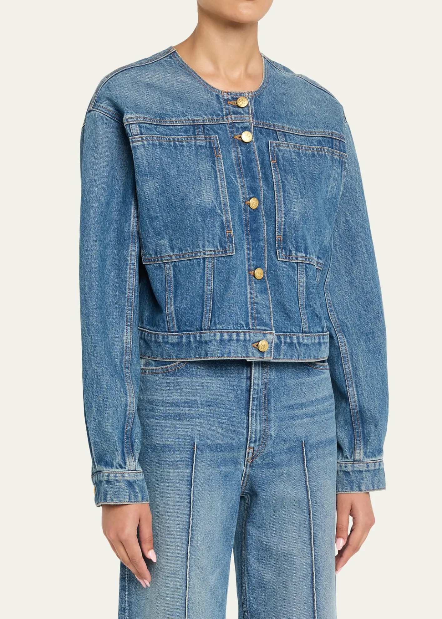 Ulla JohnsonThe Brair Denim Collarless Jacket