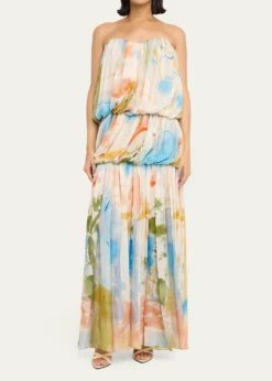 Ulla Johnsonx Helen Frankenthaler Reverie Strapless Silk Gown