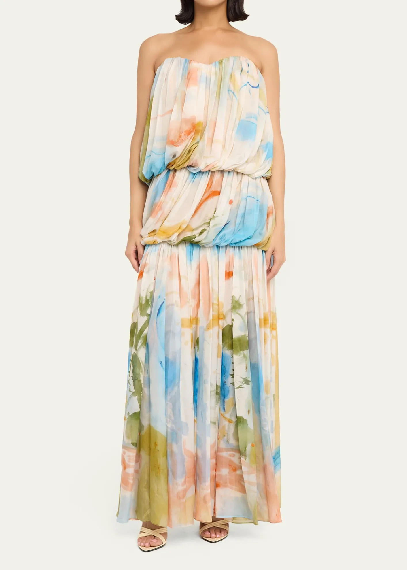 Ulla Johnsonx Helen Frankenthaler Reverie Strapless Silk Gown