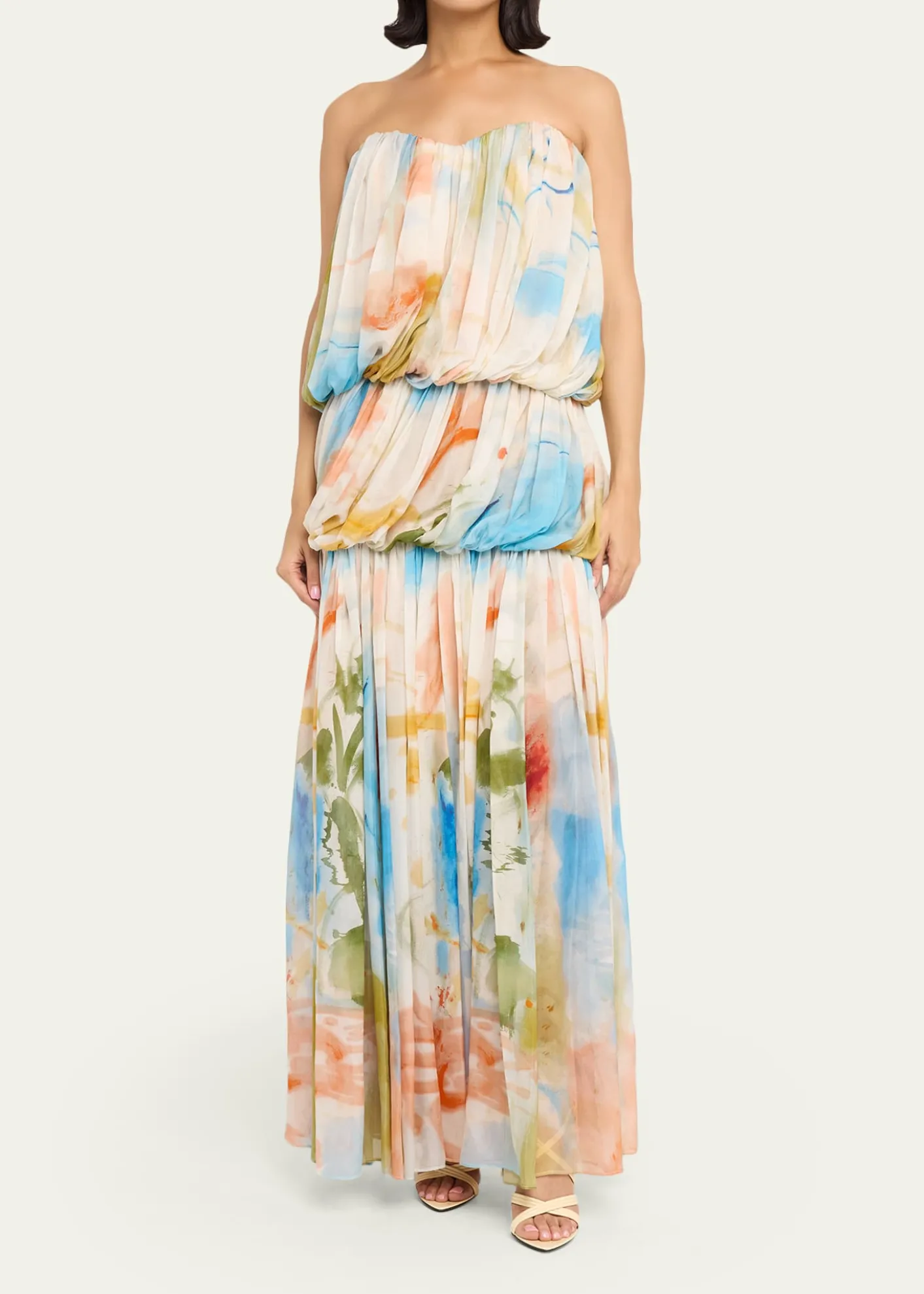 Ulla Johnsonx Helen Frankenthaler Reverie Strapless Silk Gown