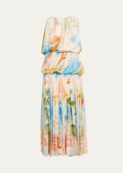 Ulla Johnsonx Helen Frankenthaler Reverie Strapless Silk Gown
