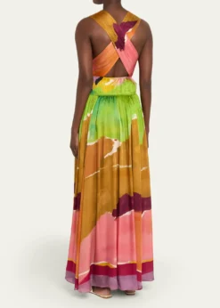 Ulla Johnsonx Helen Frankenthaler Boheme Silk-Chiffon Gown