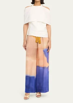Ulla Johnsonx Helen Frankenthaler Julien Silk-Chiffon Pants
