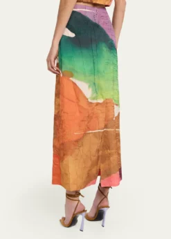 Ulla Johnsonx Helen Frankenthaler Inez Satin Pencil Skirt