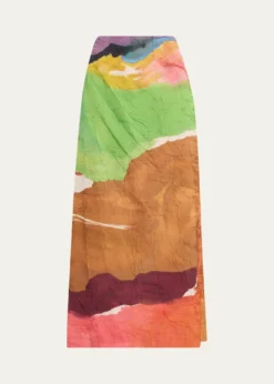 Ulla Johnsonx Helen Frankenthaler Inez Satin Pencil Skirt