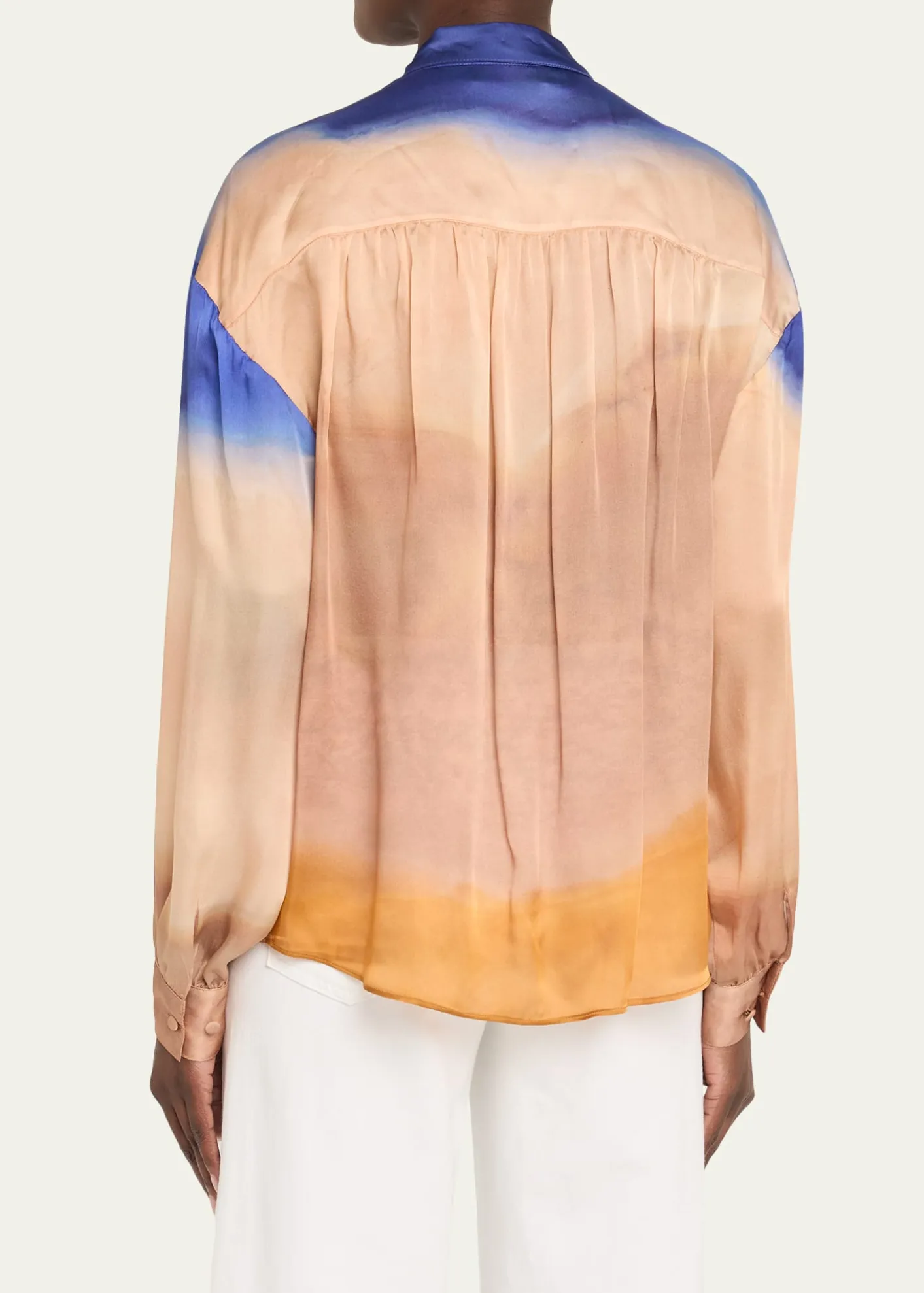 Ulla Johnsonx Helen Frankenthaler Gesture Silk-Chiffon Ruffle Blouse
