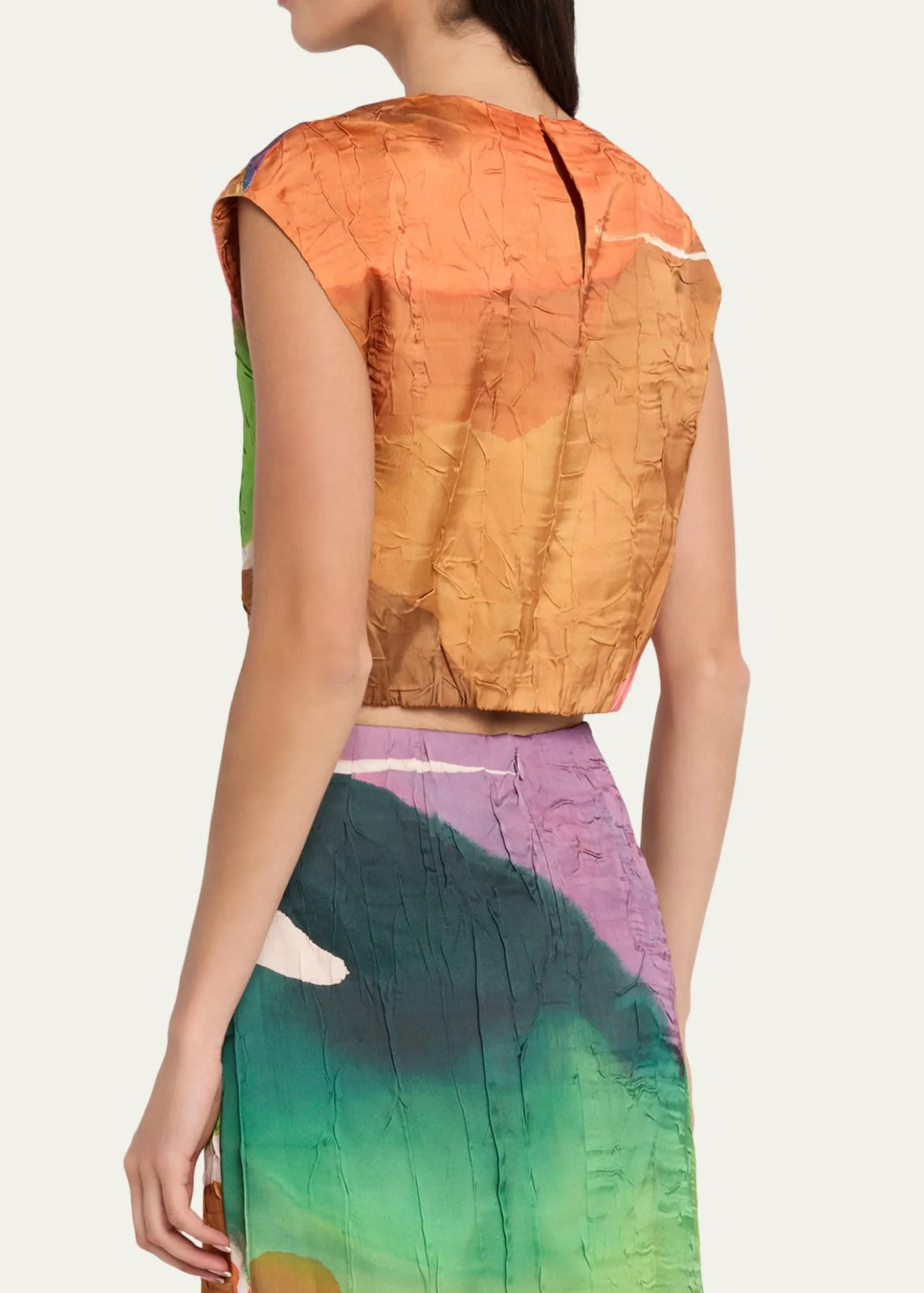 Ulla Johnsonx Helen Frankenthaler Gisella Satin Crop Top