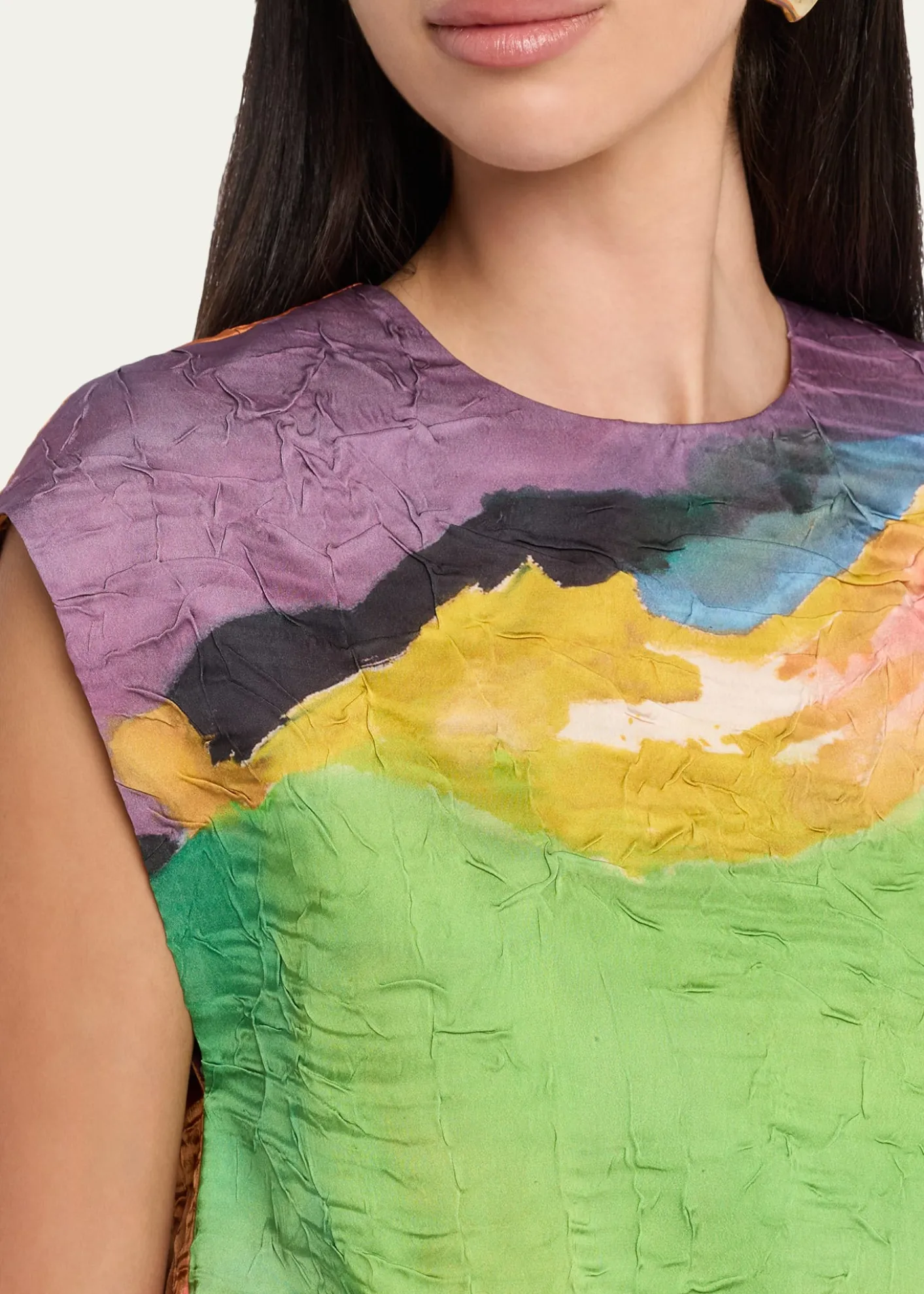 Ulla Johnsonx Helen Frankenthaler Gisella Satin Crop Top