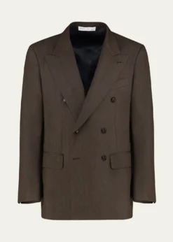 Umit BenanMen's Pietro Melange Wool Double-Breasted Blazer