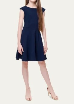 Un Deux TroisGirl's Textured Cap Sleeve Dress, Size 7-16