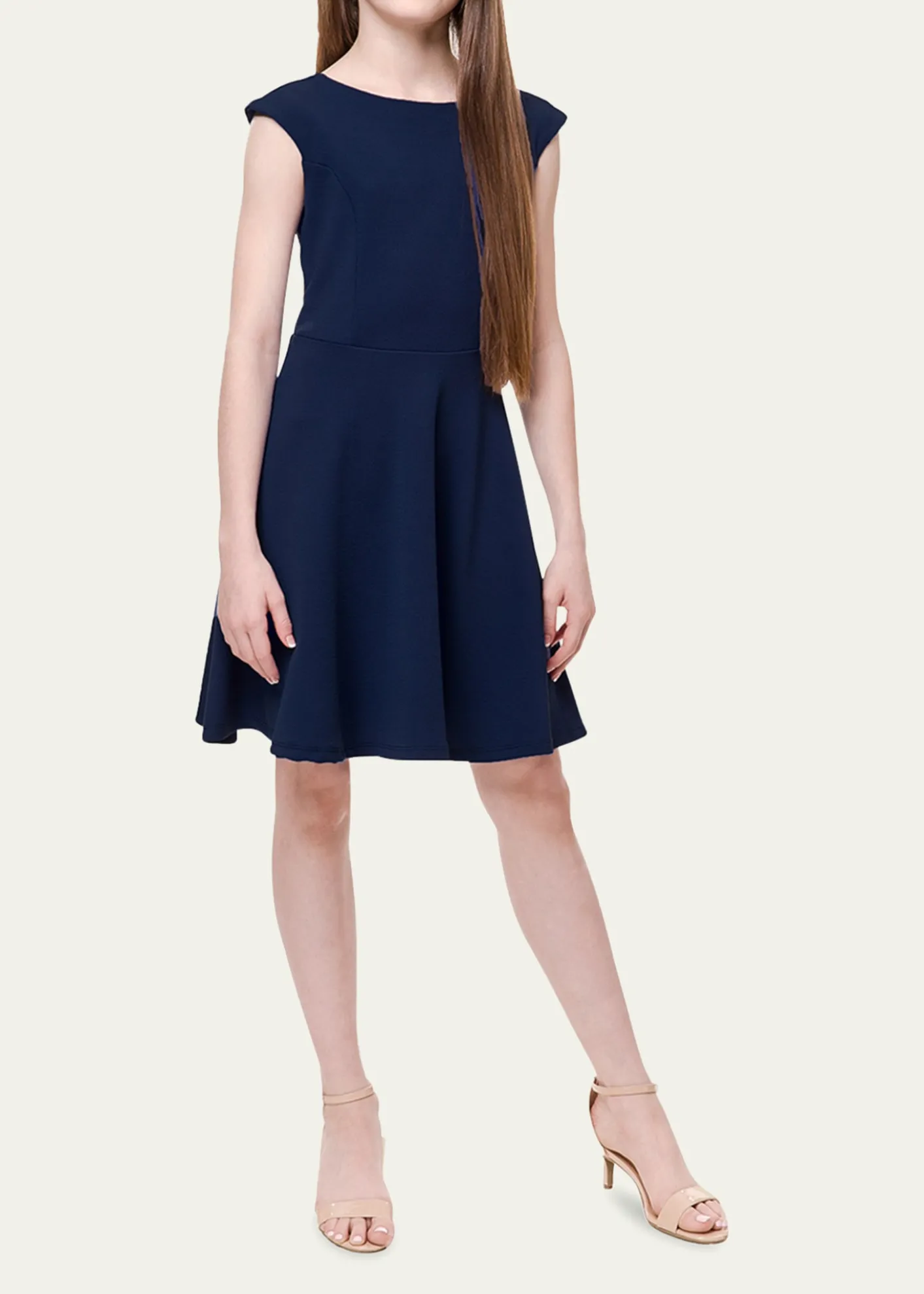 Un Deux TroisGirl's Textured Cap Sleeve Dress, Size 7-16