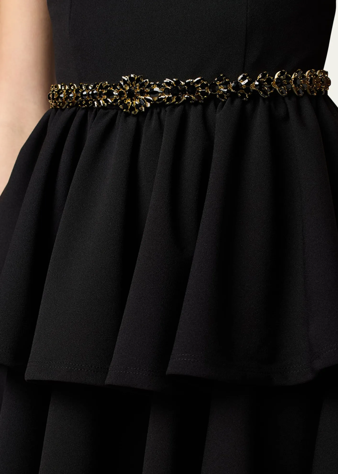 Un Deux TroisGirl's Tiered Dress W/ Embellished Belt, Size 10-16