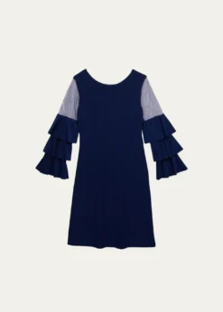 Un Deux TroisGirl's Tiered Sleeve Sheath Dress, Size 7-16