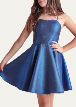 Un Deux TroisGirl's Solid Satin Sweetheart Dress, Size 7-20