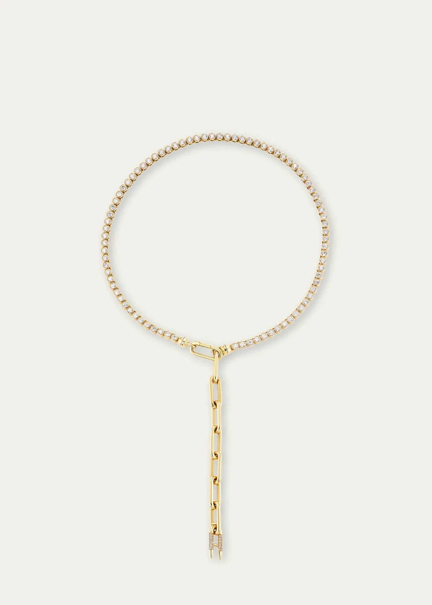 Uniform Object18K Yellow Gold Diamond Bezel and Chain Extender Necklace