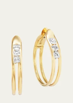 Uniform Object18K Yellow Gold Major Impact Diamond Hoop Earrings